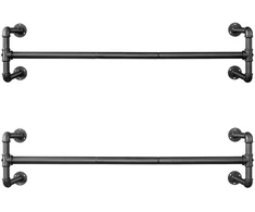 Koduva Sieniniai drabužių strypai, 2 vnt., juodi, geležiniai, 110 x 30 x 29,3 cm, iki 60 kg
