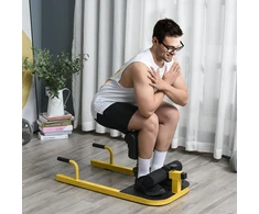 Koduva Sissy squat treniruoklis 3 in 1, geltonas ir juodas, plienas, 50 x 97 x 44,5-56,5 cm, iki 120 kg