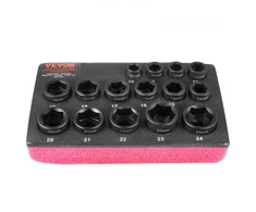 Koduva Smūginių galvučių rinkinys VEVOR XL3070, 15 vnt., 10-24 mm