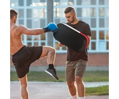 Koduva Smūgio pagalvė Muay Thai ir kickbokso treniruotėms, dirbtinė oda, juoda / raudona / balta, 38 x 20 x 18 cm
