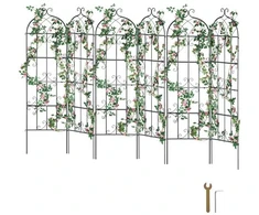VEVOR Sodo grotelės vijokliniams augalams, metalinės, juodos, 51 x 180 cm, 6 vnt.