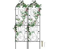 VEVOR Sodo grotelės vijokliniams augalams, metalinės, juodos, 38 x 152 cm, 2 vnt.
