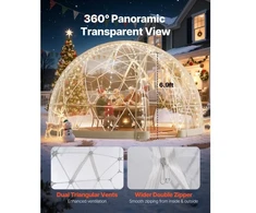 Koduva Sodo kupolo šiltnamis VEVOR GB-DOME-15, PVC, baltas / skaidrus, 457 x 290 cm