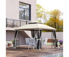 Koduva Sodo pavėsinė su dvigubu stogu, smėlio spalvos, 2,99 x 2,99 x 2,74 m