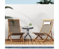 Koduva Sodo stalas balkono stalas, juodas, Ø60 x H70 cm, metalas ir saugus stiklas
