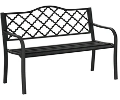 Koduva Sodo suolas 2 vietų, metalas, juodas, 128 x 58,5 x 89 cm