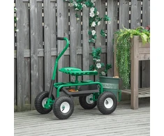 Koduva Sodo vežimėlis su sėdyne, žalias, metalas, 150 kg, 81 x 44,5 x 46-59 cm