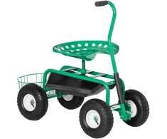 Koduva Sodo vežimėlis su sėdyne, žalias, metalas, 150 kg, 81 x 44,5 x 46-59 cm