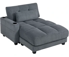 Koduva Sofa-lova su pagalve, tamsiai pilka, 147 x 114 x 86 cm
