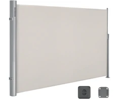 Songmics Šoninė markizė, 180 x 300 cm, aliuminis, poliesteris su PU danga, smėlio spalvos