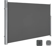 Songmics Šoninė markizė 180 x 300 cm, dūminė pilka, aliuminis ir poliesteris su PU danga