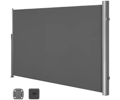 Songmics Šoninė markizė 180 x 350 cm, ištraukiama, aliuminis ir poliesteris, antracito