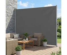 Songmics Šoninė markizė iš aliuminio lydinio, 180 x 400 cm, nepermatoma, antracito spalvos
