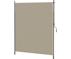 Koduva Šoninė markizė, montavimas be gręžimo, reguliuojamas aukštis, su rankenėle, metalinis rėmas, smėlio spalvos, 2 x 2,15–3,05 m