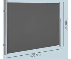 Songmics Šoninė markizė su aliuminio lydinio kasete, 180 x 300 cm, antracito spalvos