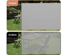 Songmics Šoninė markizė su plieniniu korpusu, ištraukiama, 160 x 350 cm, šviesiai pilka
