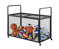 VEVOR Sporto kamuolių laikymo vežimėlis RF-RY-026, rakinamas, plieno, 115 x 68 x 14 cm