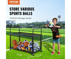 VEVOR Sporto kamuolių laikymo vežimėlis RF-RY-026, rakinamas, plieno, 115 x 68 x 14 cm