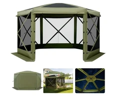 Koduva Stovyklinė pavėsinė su tinkleliu VEVOR, 3 x 3 x 2,2 m, 6 vietų, žalia
