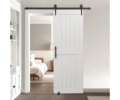 Koduva Stumdomos tvarto durys VEVOR, H formos, baltos, 76 x 213 cm, MDF ir mediena