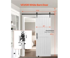 Koduva Stumdomos tvarto durys VEVOR, H formos, baltos, 76 x 213 cm, MDF ir mediena