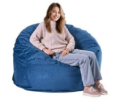 Sofa VEVOR Suaugusiųjų sėdmaišis, apvalus, mėlynas, 117 x 117 x 64 cm