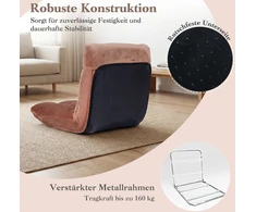 Koduva Sulankstoma grindų kėdė su reguliuojamu atlošu, riešutmedžio spalva, 60 x 54 x 57 cm