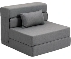 Koduva Sulankstoma grindų sofa-lova su pagalve, tamsiai pilka, 210 x 80 cm