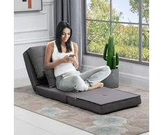 Fotelis Koduva Sulankstoma grindų sofa-lova, tamsiai pilka, 60 x 80 x 56 cm