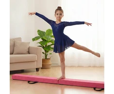 Promotion Sulankstomas gimnastikos balansinis rąstas su rankenomis, rožinis, 210 x 10 x 6 cm