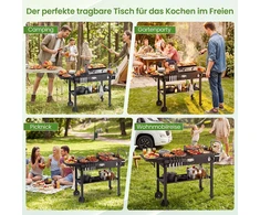Koduva Sulankstomas grill vežimėlis, juodas