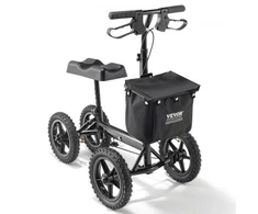 VEVOR Sulankstomas kelio paspirtukas HFK-9277KD, aliuminio lydinys, juodas, iki 160 kg