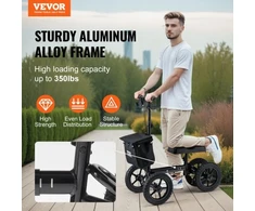 VEVOR Sulankstomas kelio paspirtukas HFK-9277KD, aliuminio lydinys, juodas, iki 160 kg