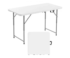 Koduva Sulankstomas kempingo stalas VEVOR, baltas, HDPE ir anglinis plienas, 122 x 60 cm