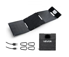 Koduva Sulankstomas monokristalinis saulės skydelio įkroviklis VEVOR S30, 30 W, su USB-A, USB-A (QC3.0) ir Type-C jungtimis