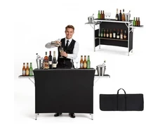 Koduva Sulankstomas nešiojamas baro stalas VEVOR, 110 x 39 x 88 cm, su nešiojimo krepšiu