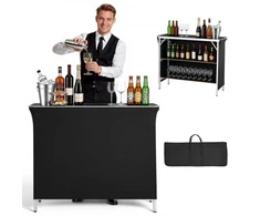 Koduva Sulankstomas nešiojamas baro stalas VEVOR, aliuminis, 110 x 39 x 89 cm, su nešiojimo krepšiu