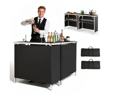 Koduva Sulankstomas nešiojamas baro stalas VEVOR, 2 vnt., 98 x 39 x 87 cm, su nešiojimo krepšiu