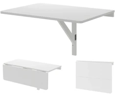Promotion Sulankstomas sieninis stalas 80x60 cm baltas spalvos