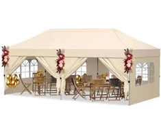 Koduva Sulankstomas sodo paviljonas su 4 šoninėmis sienelėmis, 3 x 6 m, baltas
