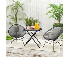 Koduva Sulankstomas sodo stalas, 70 x 70 cm, juodas