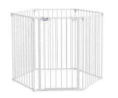 Koduva Sulankstomas šuniukų aptvaras su moduline konstrukcija, plieno rėmas, baltas, 123 x 102 x 90 cm