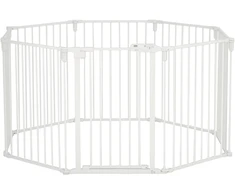 Koduva Sulankstomas šunų varteliai, 8 dalių, balti, 482,5 x 2 x 76 cm