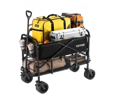 Koduva Sulankstomas transportavimo vežimėlis VEVOR W26, juodas, 400 l, iki 204 kg, 112 x 56 x 80 cm