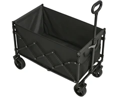 Koduva Sulankstomas transportavimo vežimėlis su rankena, 4 sustiprinti ratai, juodas, 49,5 x 79,5 x 90,5 cm