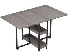 Koduva Sulankstomas valgomojo stalas industrinio dizaino, iki 4 asmenų, pilkas, 133,4 x 80 x 75 cm