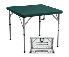 VEVOR Sulankstomas žaidimų stalas SN-F86, 4 žaidėjams, žalias / baltas, 86 x 86 cm