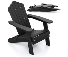 Koduva Sulankstomų Adirondack lauko kėdžių komplektas, 2 vnt., HIPS plastikas, juoda, 88 x 77 x 95 cm