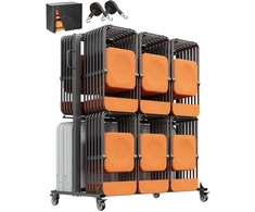 Koduva Sulankstomų kėdžių stovas VEVOR VV42, 363 kg, juodas, 182 x 86 x 186 cm
