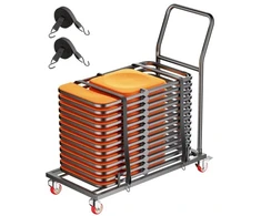 Koduva Sulankstomų kėdžių stovas VEVOR VV43, 25 kėdėms, 136 kg, matinė juoda, 108 x 51 x 109 cm